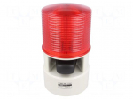 Signaller: lighting-sound | 24VDC | LED | red | IP54 | &Oslash;119x215mm | 105dB