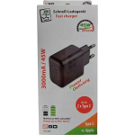 2GO laadija 45W 2-port USB-C 2x Black