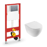 Vento 5 in 1 komplekt - Hiiglaslik WC SC kaanega valge, sisseehitatud raam 500X165mm, h=1125 mm, kroomnupp, kinnitused, tihend