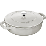 Deep braising pan with lid Staub - 24 cm, White truffle