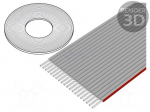 Wire: ribbon | 1.27mm | stranded | Cu | 20x28AWG | unshielded | PVC | grey
