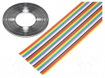 Wire: ribbon | 1.27mm | stranded | Cu | 34x28AWG | unshielded | PVC | 300V