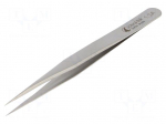 Tweezers | 120mm | for precision works | Blades: straight | max.925&deg;C