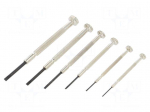 Kit: screwdrivers | Pcs: 6 | precision | Phillips,slot | Package: box