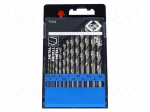 Drill set | Application: metal | Pcs: 13 | Mat: HSS | for metal