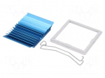 Heatsink: extruded | grilled | BGA | blue | L: 42.5mm | W: 42.5mm | H: 7.5mm