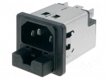 Connector: AC supply | socket | male | 2A | 250VAC | IEC 60320 | 4mH