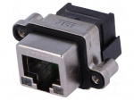 Socket | RJ45 | with LED | UL94V-0 | IP67 | THT | for panel mounting