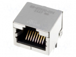 Socket | RJ45 | PIN: 8 | Cat: 6a | shielded | Layout: 8p8c | THT | on PCBs