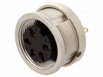 Connector: M16 | socket | female | soldering | PIN: 5 | 5A | 250V | IP68