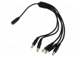 Cable | DC 5,5/2,1 socket,DC 5,5/2,1 plug x5 | straight | 0.5mm2