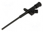 Clip-on probe | pincers type | 10A | black | Grip capac: max.4mm | 4mm