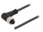 Connection lead | M12 | PIN: 4 | angled | 10m | plug | 250VAC | 4A | -25&divide;80&deg;C