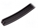 Hole and edge shield | EPDM | L: 5m | black | H: 11.5mm | W: 8.75mm