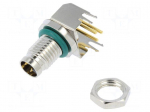 Connector: M8 | male | PIN: 3 | angled 90&deg; | on PCBs | socket | 4A | IP68