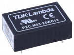 Converter: DC/DC | 3W | Uin: 9&divide;36V | Uout: 12VDC | Uout2: -12VDC | DIP24