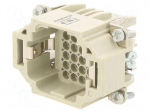 Connector: HDC | contact insert | male | 10A | 250V | PIN: 24 | 24+PE