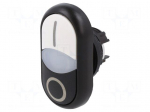 Switch: double | 22mm | Stabl.pos: 1 | white/black | M22-FLED,M22-LED