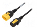 Cable | 3x18AWG | IEC C13 female,IEC C14 male | PVC | 3m | black | 10A