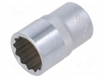 Socket | 12-angles,socket spanner | 18mm | 1/2" | Plating: chromium