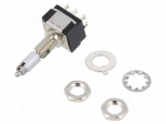 Switch: toggle | Pos: 3 | DPDT | ON-ON-ON | 6A/125VAC | 6A/6VDC | MTL | 20m&Omega;