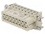 Connector: HDC | contact insert | female | EPIC H-A | PIN: 16 | 16A | 250V
