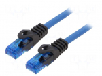 Patch cord | U/UTP | Cat: 6a | RJ45 plug,both sides | wire | Cu | 3m | blue