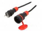 Extension lead | 3x1.5mm2 | 20m | rubber | black | Sockets no: 1 | 16A