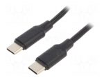 Cable | USB 2.0 | USB C plug,both sides | 1.5m | black | 480Mbps | 60W