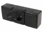 Connector: AC supply | socket | 2P+PE | 250VAC | 16A | black | wall mount