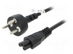 Cable | 3x0.75mm2 | IEC 60884-2-D1 (K) plug,IEC C5 female | PVC | 2m