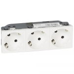 Multi-support multiple socket Mosaic - 3 x 2P+E automatic terminals - standard