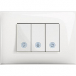 Bathroom switch with indication for three independent circuits