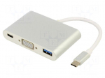 Adapter | USB 3.0,USB 3.1 | nickel plated | 0.1m | white | PVC | 5Gbps