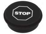 Button | round | &Oslash;21mm | black | 09 | Button marking: STOP