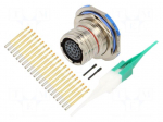 Connector: military | socket | female | PIN: 22 | straight | crimped