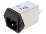 Connector: AC supply | socket | male | Inom: 4A | Ir: 310uA | 250VAC | 1mH