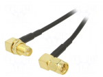 Cable | 1m | RP-SMA female,SMA male | black | angled | 50&Omega;