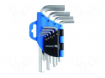 Wrench: hex key-set | Chrom-vanadium steel | short | 9pcs.