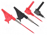 Test leads | angular banana plug 4mm,crocodile clip | black,red