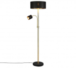 Trio-Lighting Motel  with reading light E27+E14 matt brass stāvlampa