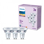 PHILIPS LED stikla 35W GU10 Silti balta 2700K 36D 3 gab spuldze 8719514455016 929001217893