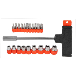 T&ouml;&ouml;riistad ja m&otilde;&otilde;teseadmed // K&auml;sit&ouml;&ouml;riistad ja k&auml;sit&ouml;&ouml;riistade komplektid // Wkrętak uchwyt 't', 21 końc&oacute;wek i nasadek blister