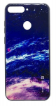 Back panel cover Evelatus Samsung A7 2018 Picture Glass Case Starry Night