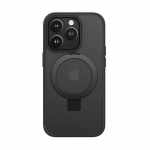 Back panel cover iLike Apple iPhone 15 Pro Kickstand Case with MagSafe Black