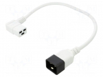 Cable | 3x1.5mm2 | IEC C19 female angled,IEC C20 male | PVC | 0.5m