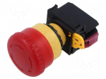 Switch: emergency stop | 22mm | Stabl.pos: 2 | NC | red | LED | IP65 | YW