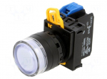 Switch: push-button | 22mm | Stabl.pos: 2 | NO | white | LED | IP65 | YW