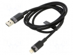 Cable | USB 2.0 | Apple Lightning plug,USB A plug | nickel plated