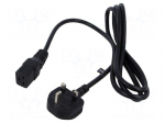 Cable | 3x1.5mm2 | BS 1363 (G) plug,IEC C19 female | PVC | 1.8m | 13A